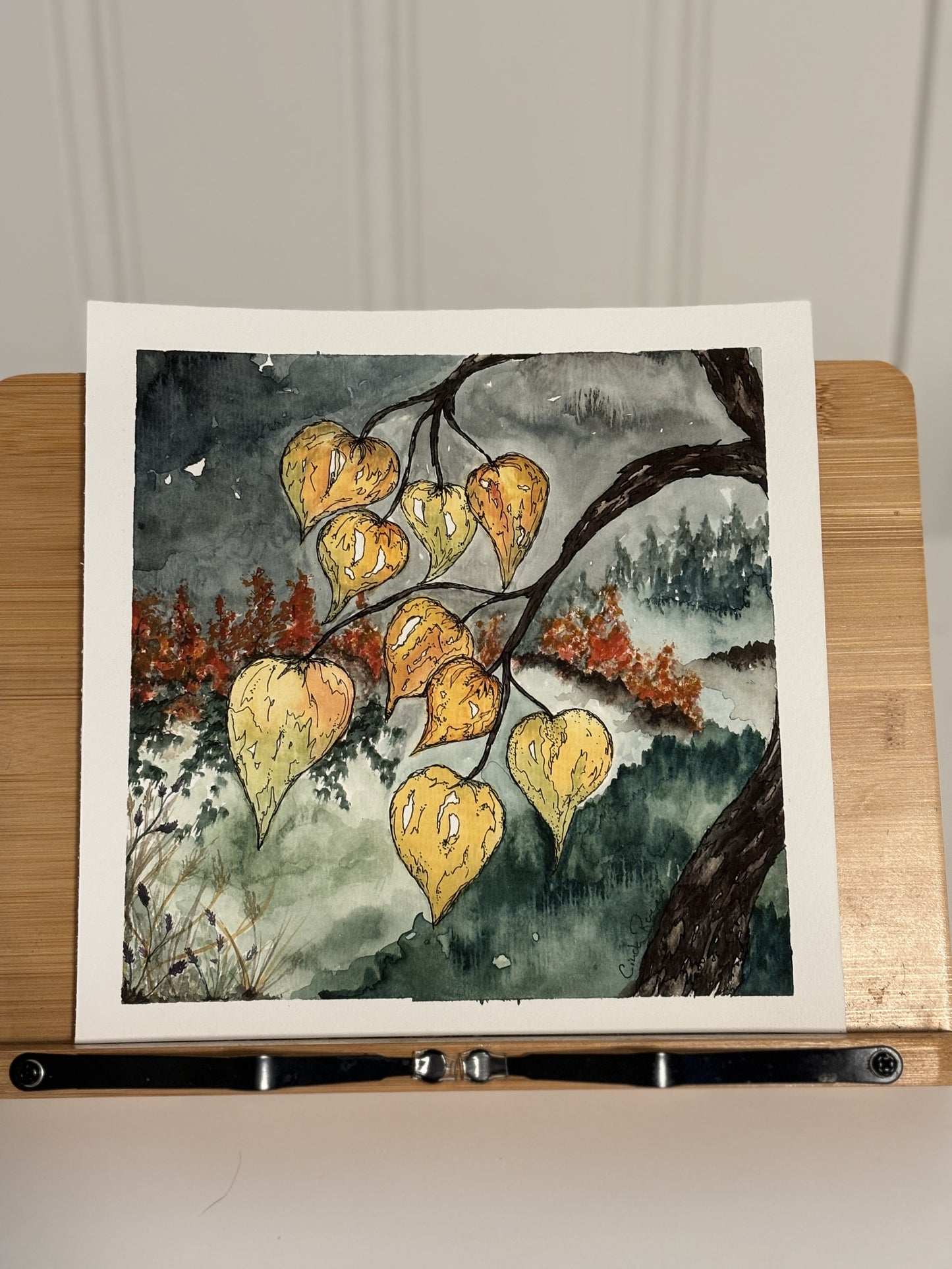 "Last Glimpse of Autumn" 8"x8"